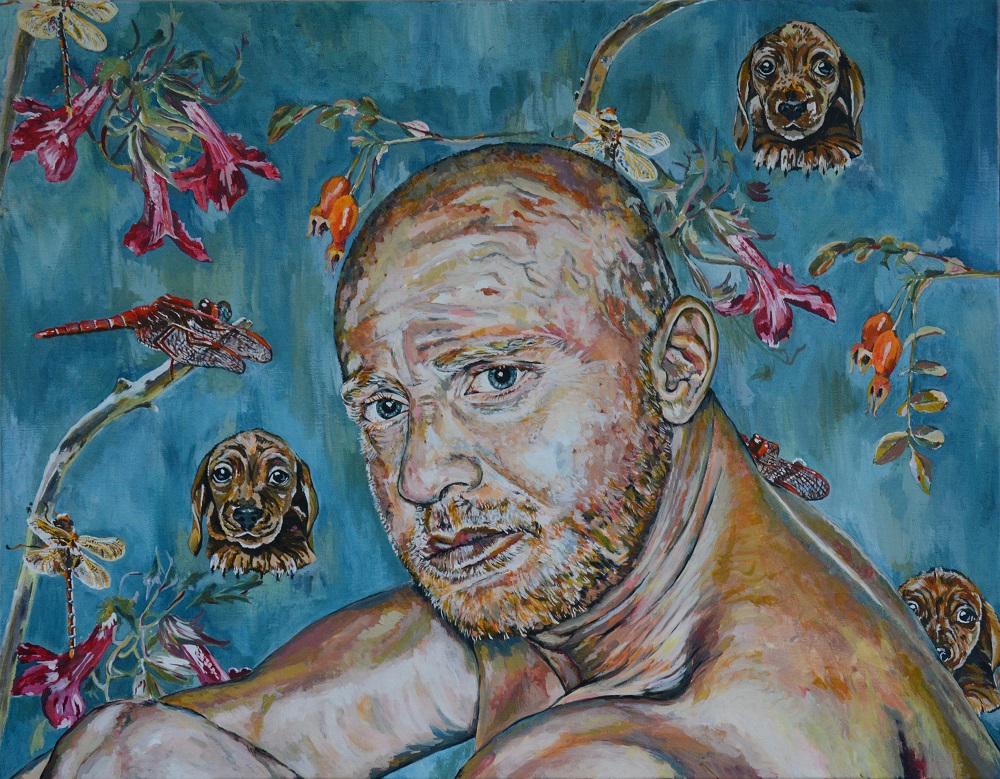 Rufus, 2015, Ei Tempera op linnen, 70 x 90 cm.